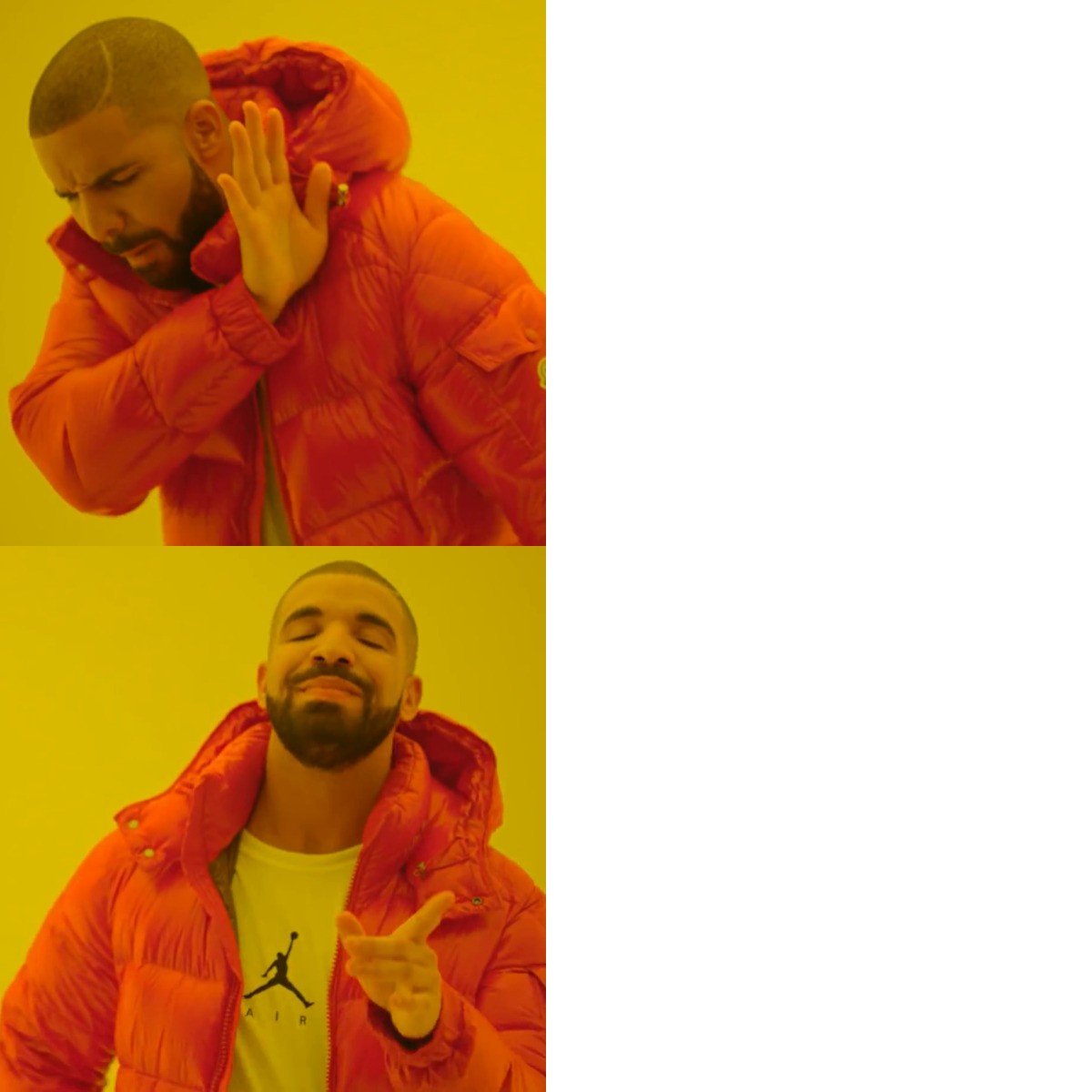 Drake Hotline Bling meme about Instant Hydration
