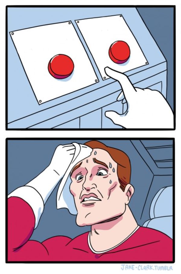 Two Buttons meme about Instant Hydration