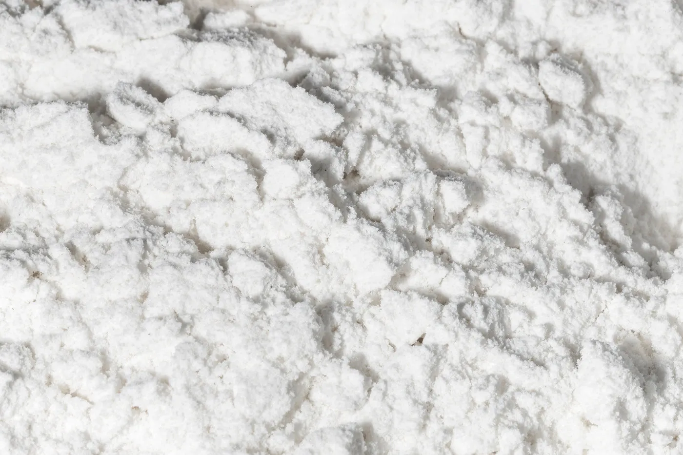 White potassium crystals