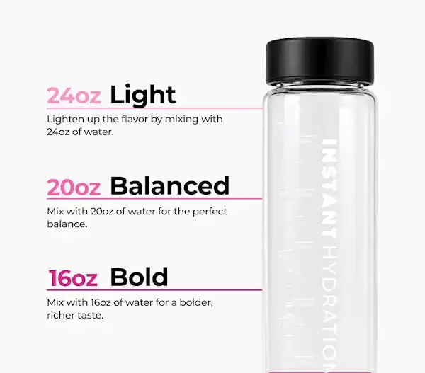 Fill bottle with at least 16oz. of water