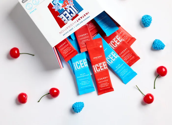 ICEE stick packs with cherries and blue raspberries